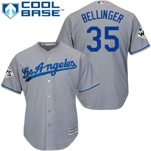 Dodgers #35 Cody Bellinger Grey New Cool Base World Series Bound Stitched MLB Jersey